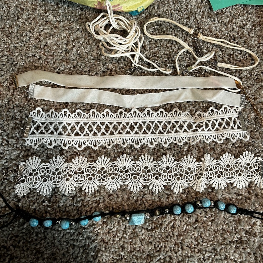Six Chokers & One Hat Band